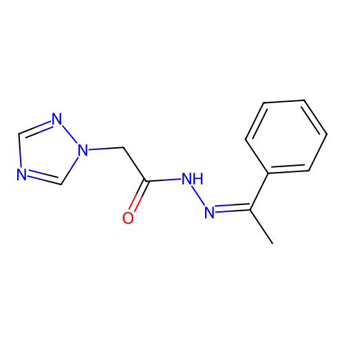 N'-[(1Z)-1-phenylethylidene]-2-(1H-1,2,4-triazol-1-yl)acetohydrazide structure