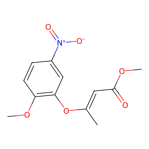 Methyl 3-(2-methoxy-5-nitrophenoxy)but-2-enoate structure