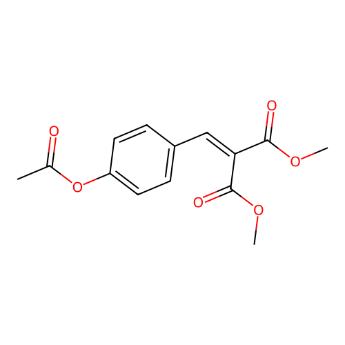 Dimethyl 2-[4-(acetyloxy)phenyl]-1,1-ethylenedicarboxylate structure