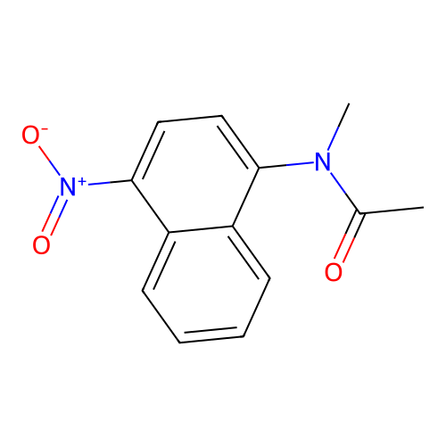 N-{4-nitro-1-naphthyl}-N-methylacetamide structure