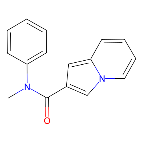 N-methyl-N-phenyl-2-indolizinecarboxamide structure