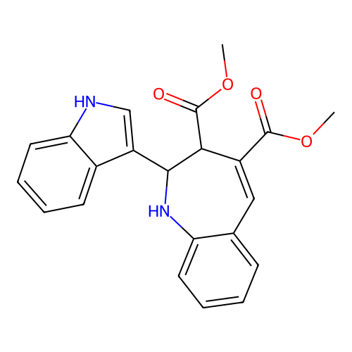 1H-1-Benzazepine-3,4-dicarboxylic acid, 2,3-dihydro-2-indol-3-yl-, dimethyl ester structure
