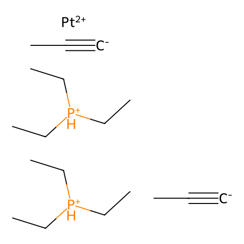 Platinum, di-1-propynylbis(triethylphosphine)- structure
