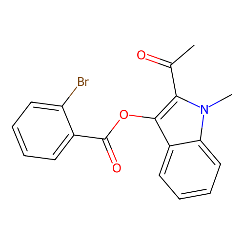 2-acetyl-1-methyl-1H-indol-3-yl 2-bromobenzoate structure