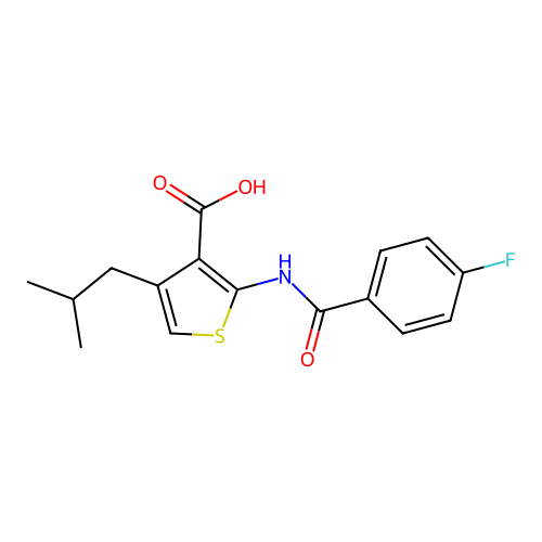 2-(4-Fluoro-benzoylamino)-4-isobutyl-thiophene-3-carboxylic acid structure