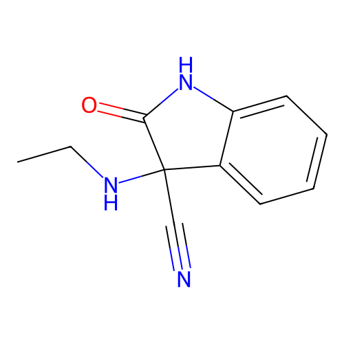 3-(ethylamino)-2-oxo-2,3-dihydro-1H-indole-3-carbonitrile structure