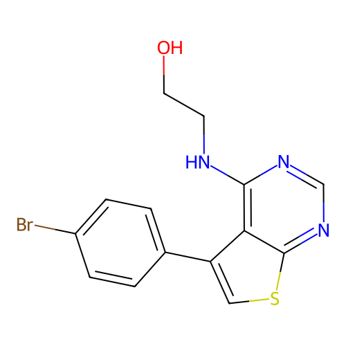 2-{[5-(4-Bromophenyl)thieno[2,3-d]pyrimidin-4-yl]amino}ethanol structure