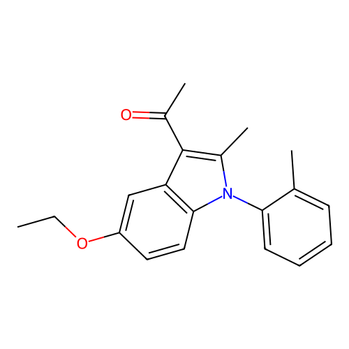 1-[5-ethoxy-2-methyl-1-(2-methylphenyl)-1H-indol-3-yl]ethanone structure
