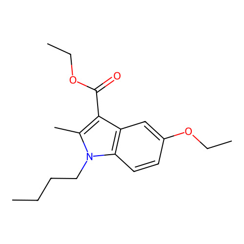 ethyl 1-butyl-5-ethoxy-2-methyl-1H-indole-3-carboxylate structure
