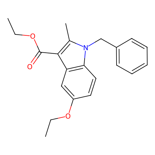 ethyl 1-benzyl-5-ethoxy-2-methyl-1H-indole-3-carboxylate structure