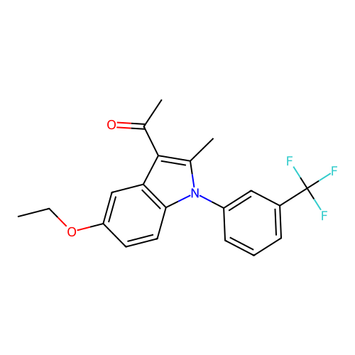1-{5-ethoxy-2-methyl-1-[3-(trifluoromethyl)phenyl]-1H-indol-3-yl}ethanone structure