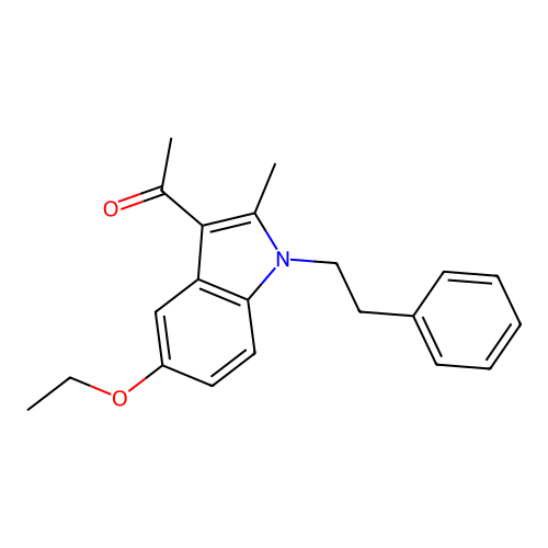 1-[5-ethoxy-2-methyl-1-(2-phenylethyl)-1H-indol-3-yl]ethanone structure
