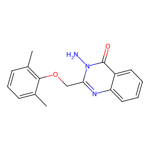 3-amino-2-[(2,6-dimethylphenoxy)methyl]-4(3H)-quinazolinone structure
