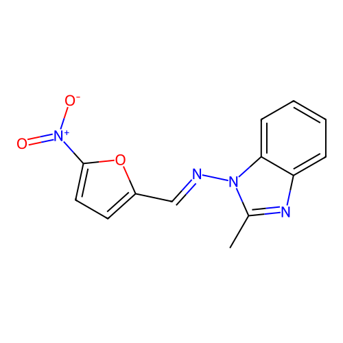 2-methyl-N-[(5-nitro-2-furyl)methylene]-1H-benzimidazol-1-amine structure