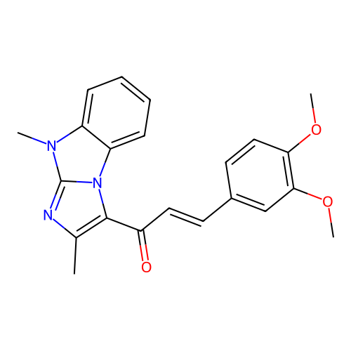 3-(3,4-dimethoxyphenyl)-1-(2,9-dimethyl-9H-imidazo[1,2-a]benzimidazol-3-yl)-2-propen-1-one structure