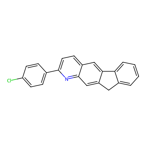 2-(4-chlorophenyl)-10H-indeno[1,2-g]quinoline structure