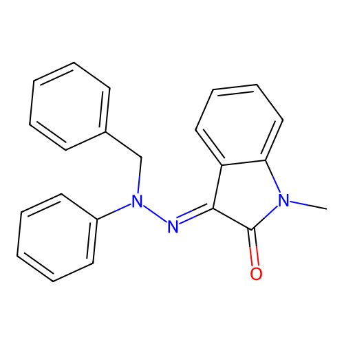 3-[Benzyl(phenyl)hydrazinylidene]-1-methylindol-2-one structure