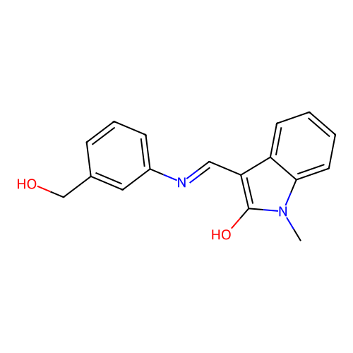 3-{[3-(hydroxymethyl)anilino]methylene}-1-methyl-1,3-dihydro-2H-indol-2-one structure