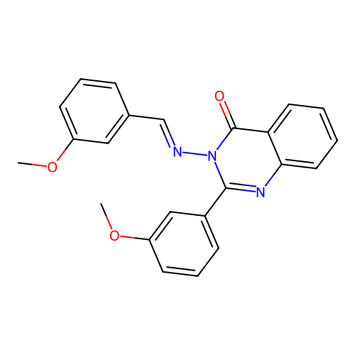 3-[(3-methoxybenzylidene)amino]-2-(3-methoxyphenyl)-4(3H)-quinazolinone structure