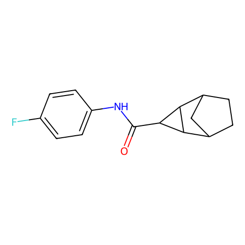 N-(4-fluorophenyl)tricyclo[3.2.1.0~2,4~]octane-3-carboxamide structure