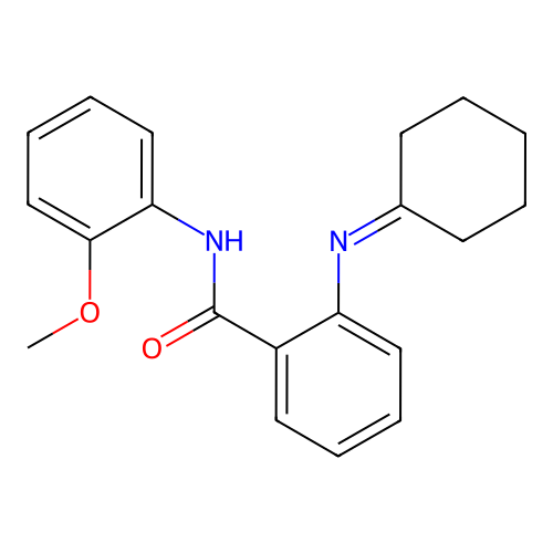 2-(cyclohexylideneamino)-N-(2-methoxyphenyl)benzamide structure