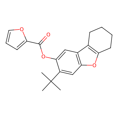 3-Tert-butyl-6,7,8,9-tetrahydrodibenzo[b,d]furan-2-yl 2-furoate structure