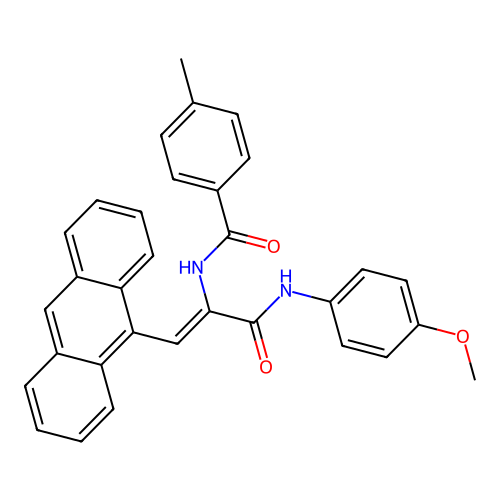 N-{2-(9-anthryl)-1-[(4-methoxyanilino)carbonyl]vinyl}-4-methylbenzamide structure