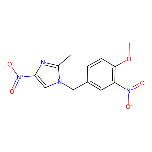 1-(4-methoxy-3-nitrobenzyl)-2-methyl-4-nitro-1H-imidazole structure