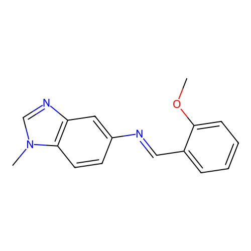 N-[(E)-(2-methoxyphenyl)methylidene]-1-methyl-1H-benzimidazol-5-amine structure