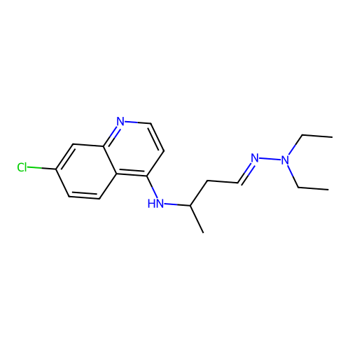 beta-[7-Chloro-4-quinolylamino]butyraldehyde diethyl hydrazone structure