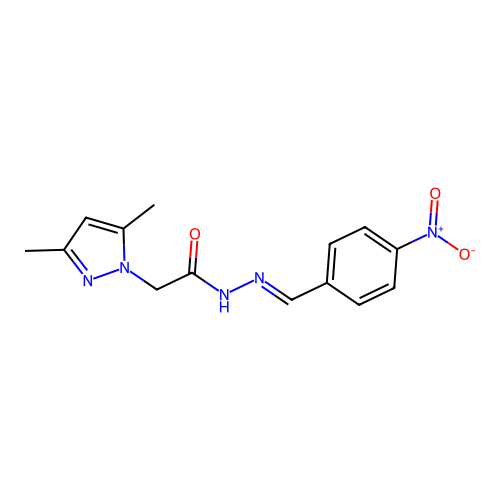 2-(3,5-dimethyl-1H-pyrazol-1-yl)-N'-[(E)-(4-nitrophenyl)methylidene]acetohydrazide structure