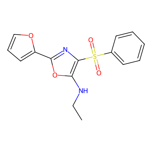 N-ethyl-2-(furan-2-yl)-4-(phenylsulfonyl)oxazol-5-amine structure