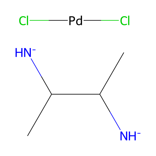 Palladium,3-butanediamine)dichloro-, stereoisomer structure