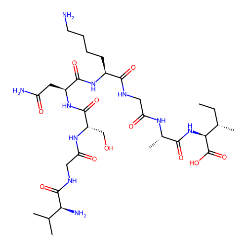 L-Isoleucine, L-valylglycyl-L-seryl-L-asparaginyl-L-lysylglycyl-L-alanyl- structure