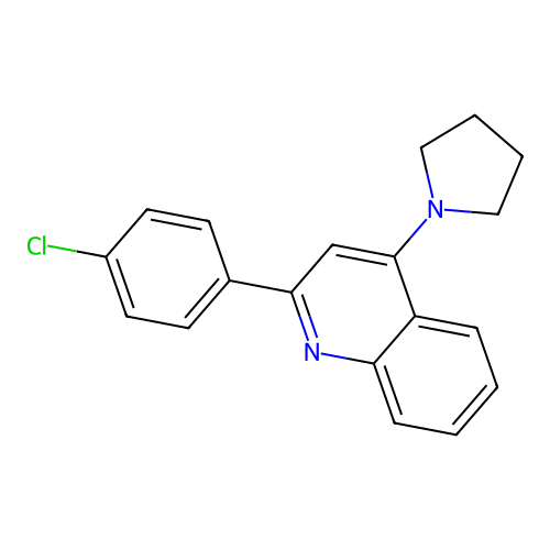 2-(4-Chlorophenyl)-4-(1-pyrrolidinyl)quinoline structure
