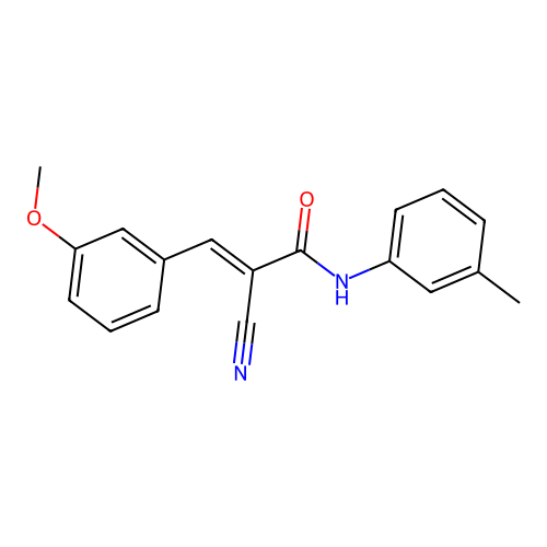 (2E)-2-cyano-3-(3-methoxyphenyl)-N-(3-methylphenyl)acrylamide structure