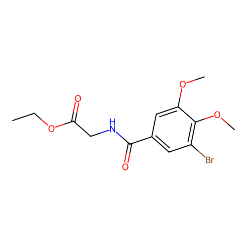 Ethyl [(3-bromo-4,5-dimethoxybenzoyl)amino]acetate structure