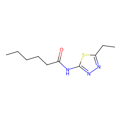 N-(5-ethyl-1,3,4-thiadiazol-2-yl)hexanamide structure