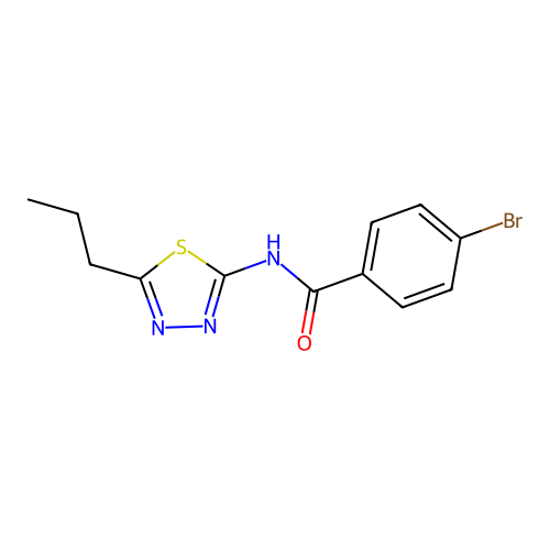 4-bromo-N-(5-propyl-1,3,4-thiadiazol-2-yl)benzamide structure
