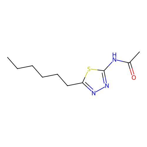 N-(5-hexyl-1,3,4-thiadiazol-2-yl)acetamide structure