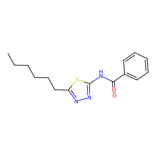 N-(5-hexyl-1,3,4-thiadiazol-2-yl)benzamide structure
