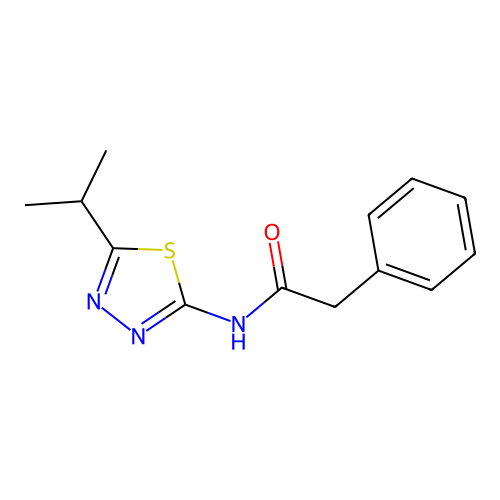 2-phenyl-N-[5-(propan-2-yl)-1,3,4-thiadiazol-2-yl]acetamide structure