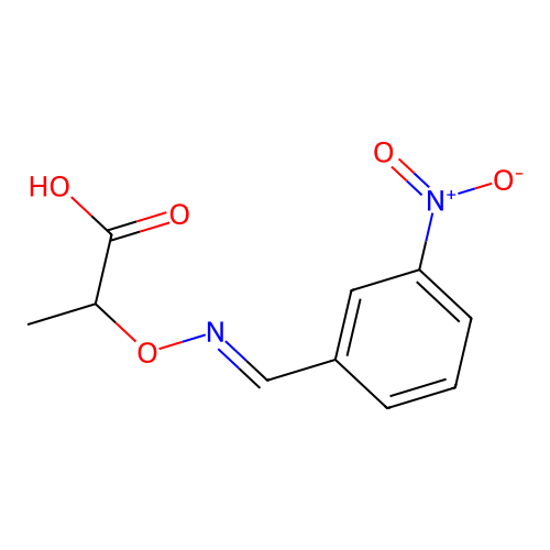 2-[(3-Nitrophenyl)methylideneamino]oxypropanoic acid structure