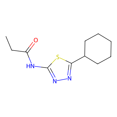 N-(5-cyclohexyl-1,3,4-thiadiazol-2-yl)propanamide structure