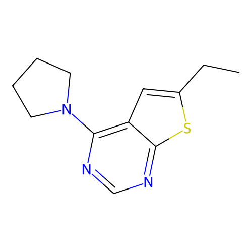 6-Ethyl-4-pyrrolidin-1-ylthieno[2,3-d]pyrimidine structure