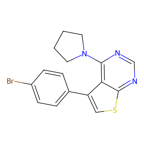 5-(4-Bromophenyl)-4-(pyrrolidin-1-yl)thieno[2,3-d]pyrimidine structure