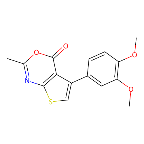 5-(3,4-dimethoxyphenyl)-2-methyl-4H-thieno[2,3-d][1,3]oxazin-4-one structure