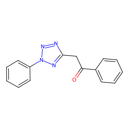 1-phenyl-2-(2-phenyl-2H-tetraazol-5-yl)ethanone structure