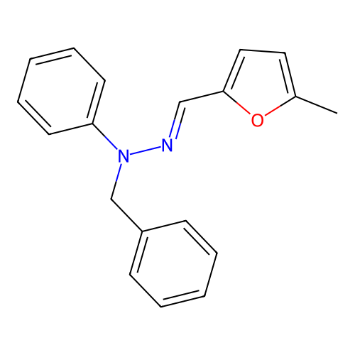 N-benzyl-N-[(5-methylfuran-2-yl)methylideneamino]aniline structure