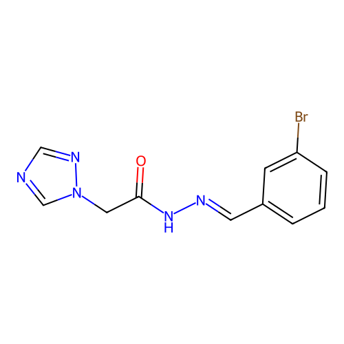 N-[(E)-(3-bromophenyl)methylideneamino]-2-(1,2,4-triazol-1-yl)acetamide structure